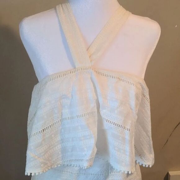 Chelsea28 Small White Criss Cross Mini Summer Dress - Picture 3 of 15